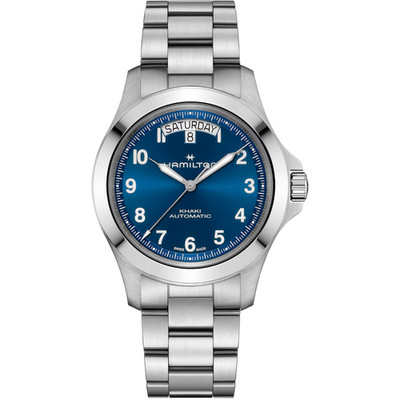 NEW HAMILTON KHAKI KING AUTOMATIC 40MM BLUE DIAL STEEL BRACELET H64475140