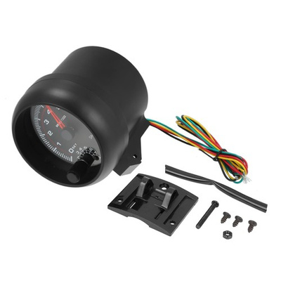 #ad Car 0 8000 RPM White LED Backlit Tachometer Gauge Meter Kit Matte Black Unive... $29.31