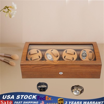 PU Wood Acrylic Automatic Watch Winder 8+9 Display Box, Watch Display Case
