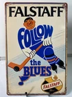 Falstaff Beer St. Louis Blues Metal Sign - Retro Vintage Ad Play Gloria