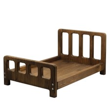 Newborn Photography Props Bed Prop Brown   Rustic Mini Wooden Bed for Baby Ph...