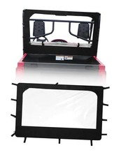 Soft Rear Windshield for Yamaha Rhino  Massimo UTVs - PVC Black with Zipper