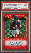 2019 Donruss Elite Turn Of The Centruy Red Auto /75 David Montgomery RC PSA 9