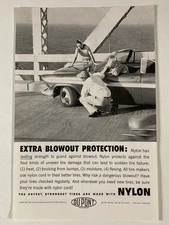 1959 DuPont Tire Print Ad Nylon Cord Extra Blowout Protection Lasting