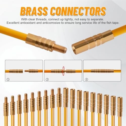 KOOTANS 11ft Fiberglass Glow Rod Wire Pulling Kit