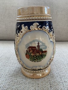 Vintage  Unlidded Beer Stein 6" high. Greetings from Dachau