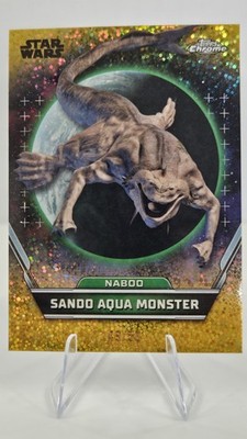 Sando Aqua Monster 2024 Topps Chrome Star Wars Hyperspace Gold Galactic Dust /50