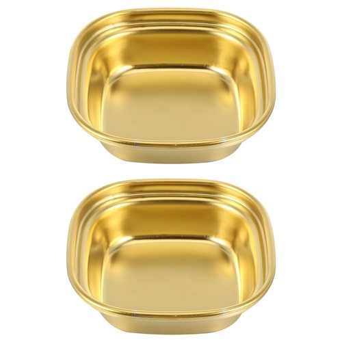 2 Pcs Stainless Steel Seasoning Dish Small Dishes for Dipping Sauce