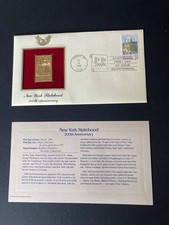US 22kt 1988 gold replica stamp FDC 'US Statehood New York' Lot 306