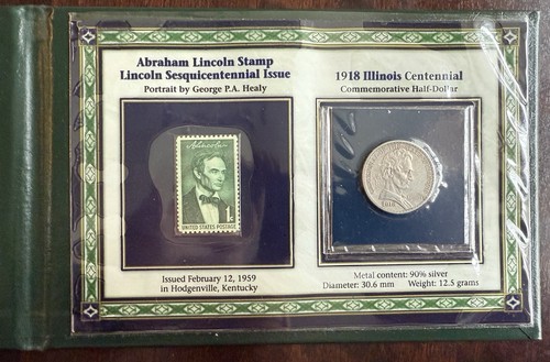 1918 Lincoln Commem Half Dollar / Stamps - (D1/IRRY) - Picture 4 of 5