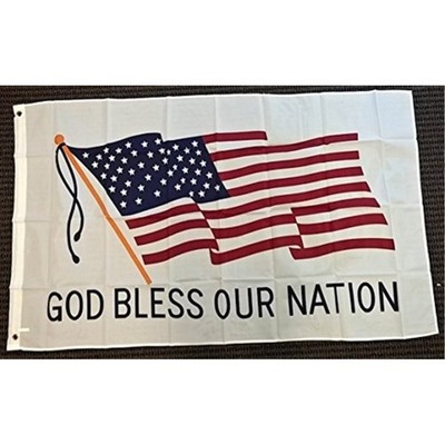 USA God Bless Our Nation Polyester 3x5 Foot Flag US American Outdoor Banner Ft