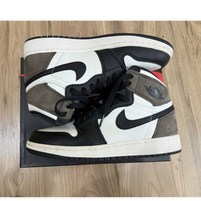 Nike Air Jordan 1 Retro High OG GS Sail Black Dark Mocha Leather Suede 5Y