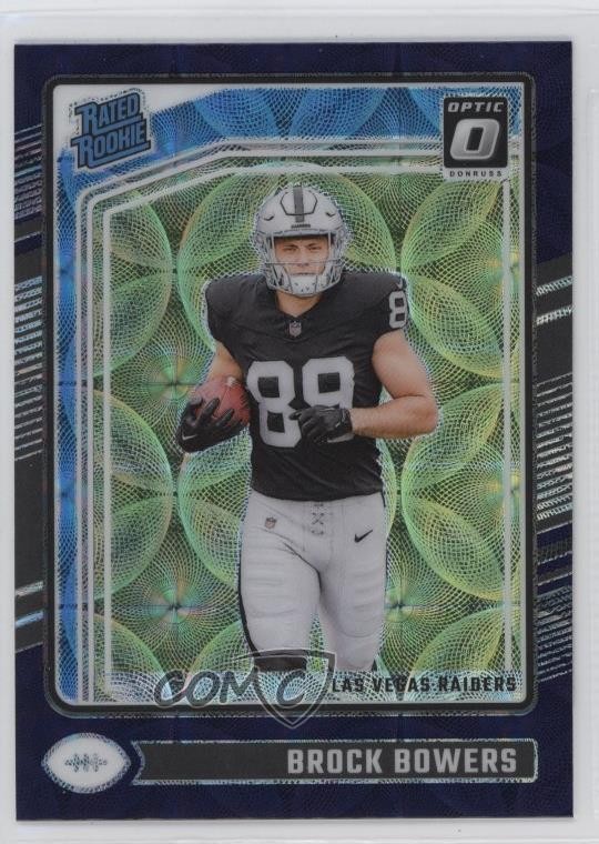 2024 Panini Donruss Optic Rated Purple Scope Prizm Brock Bowers #215 Rookie RC