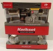 Kwikset Signature Series Tustin Satin Nickel Security Set SmartKey 99910-040