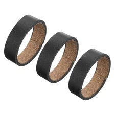 3Pcs Leather Belt Loop Keepers Fitting 3.8cm Width Belt Strap Buckles Black