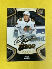 Pius Suter MVP Gold Script 2021-22 Upper Deck NHL Hockey #158 Chicago Blackhawks
