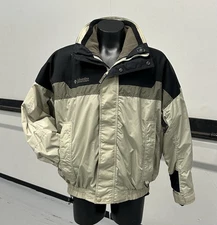 VTG 90s Columbia Bugaboo Interchange 3in1 Jacket Mens Lined Tan Ski Coat Size LG