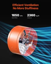 New Gable Mount Fan, 15 Inch Attic Exhaust Fan with Adjustable Thermostat & Ou