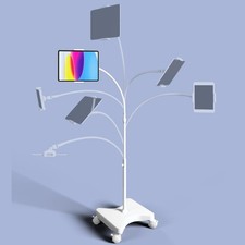 LEVO Gooseneck Tablet Floor Stand with Casters Rolling Adjustable iPad M