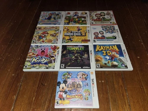 Lot Of 10 Nintendo 3DS Games Paper Mario, Kirby Triple Deluxe, Mario Party More