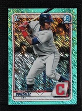 2020 Bowman Chrome Prospects Aqua Shimmer Refractor 59/125 Oscar Gonzalez 0s9f