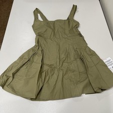 ASOS DESIGN scoop neck pleat waist mini dress in deep putty 6