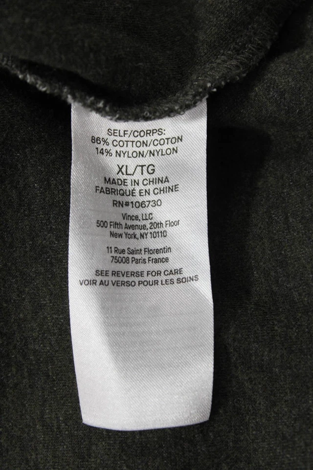 Vince Mujer Algodón Mini Pata de Gallo Estampado Manga Larga Sudadera con Capucha Gris Talla XL Foto 4 de 4