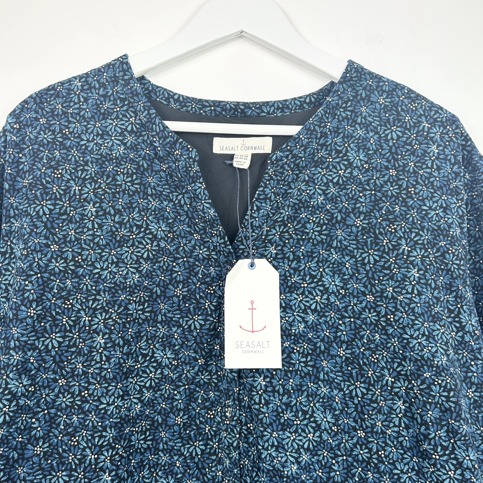 Seasalt Merrose Corduroy Midi Dress Plus Size 2628 Black Blue Floral RRP £85 eBay