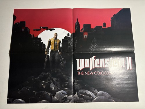 Kirby Battle Royale / Wolfenstein II Double Sided Poster 20.5" x 16" - Picture 2 of 2