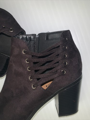 Soda Womens Black Faux Suede Ankle Boots - Picture 5 of 10