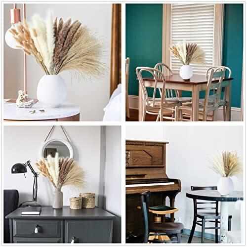 Dried Pampas Grass Decor 100 Pcs Pampas Grass Contains Bunny Tails Dried Flowers - Picture 6 of 7