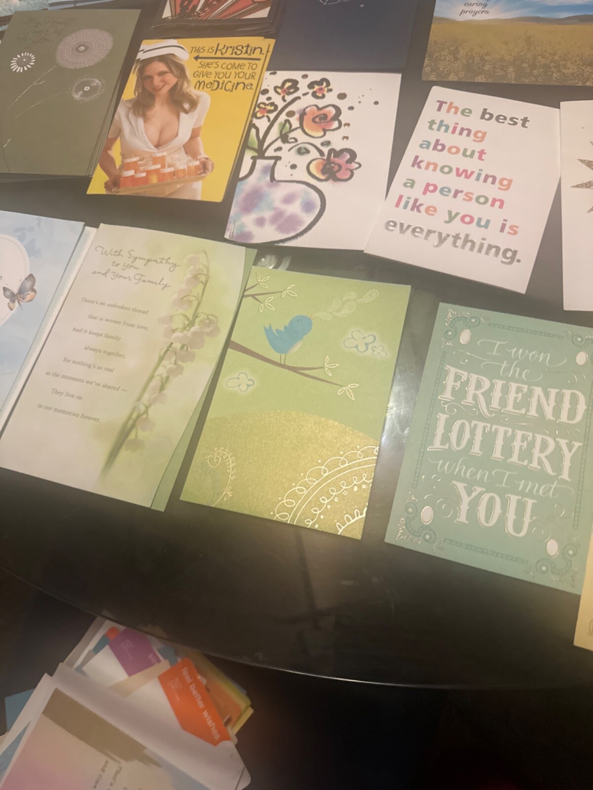 48x Christmas Cards with Envelopes, Mistletoe Blank Greeting Cards Bulk