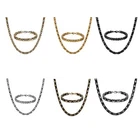 8mm Heavy Men's Stainless Steel Byzantine Box Link Chain Necklace Bracelet Set