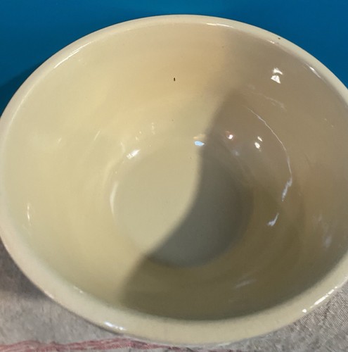 WATT OVEN WARE/Yellow Ware Mixing BOWL 12" USA Brown Stripe BANDED WARE Vtg - Picture 5 of 21