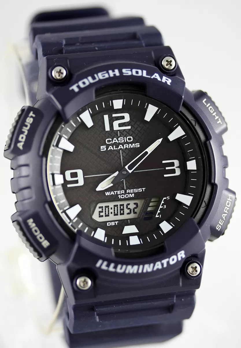 Casio AQ S810W 2A2 SOLAR POWER Watch Blue World Time 5 Alarms 100m