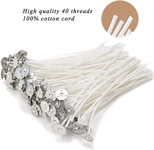 100Piece Natural Candle Wick,Low Smoke6"Pre-Waxed&100%Natural Cotton Core,Making - 第 3/7 張圖片