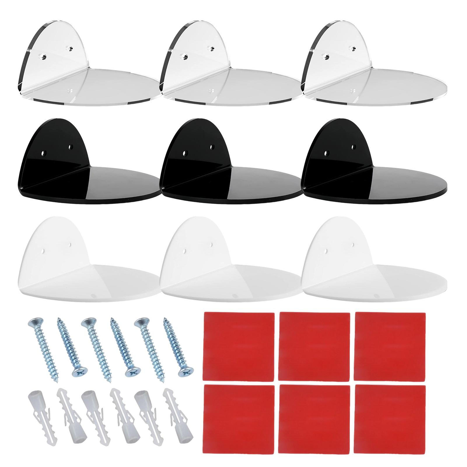 3 packs Small Acrylic Floating Wall Shelves Display for Storage & Decoration