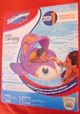 SWIMWAYS SUN CANOPY BABY FLOAT, WATER INTRO, AGES 9-24 MOS, w/50 UPF 2