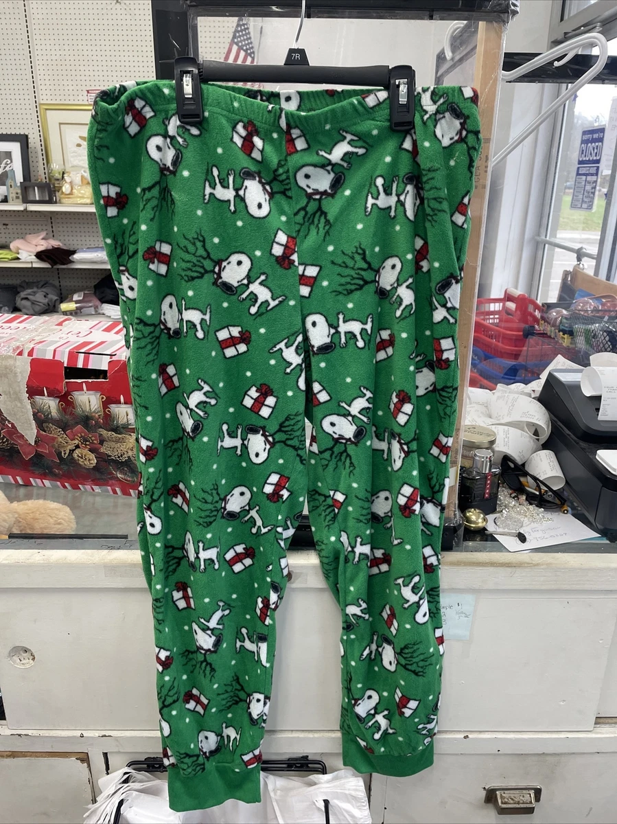 womens snoopy Christmas pajama bottoms size Large