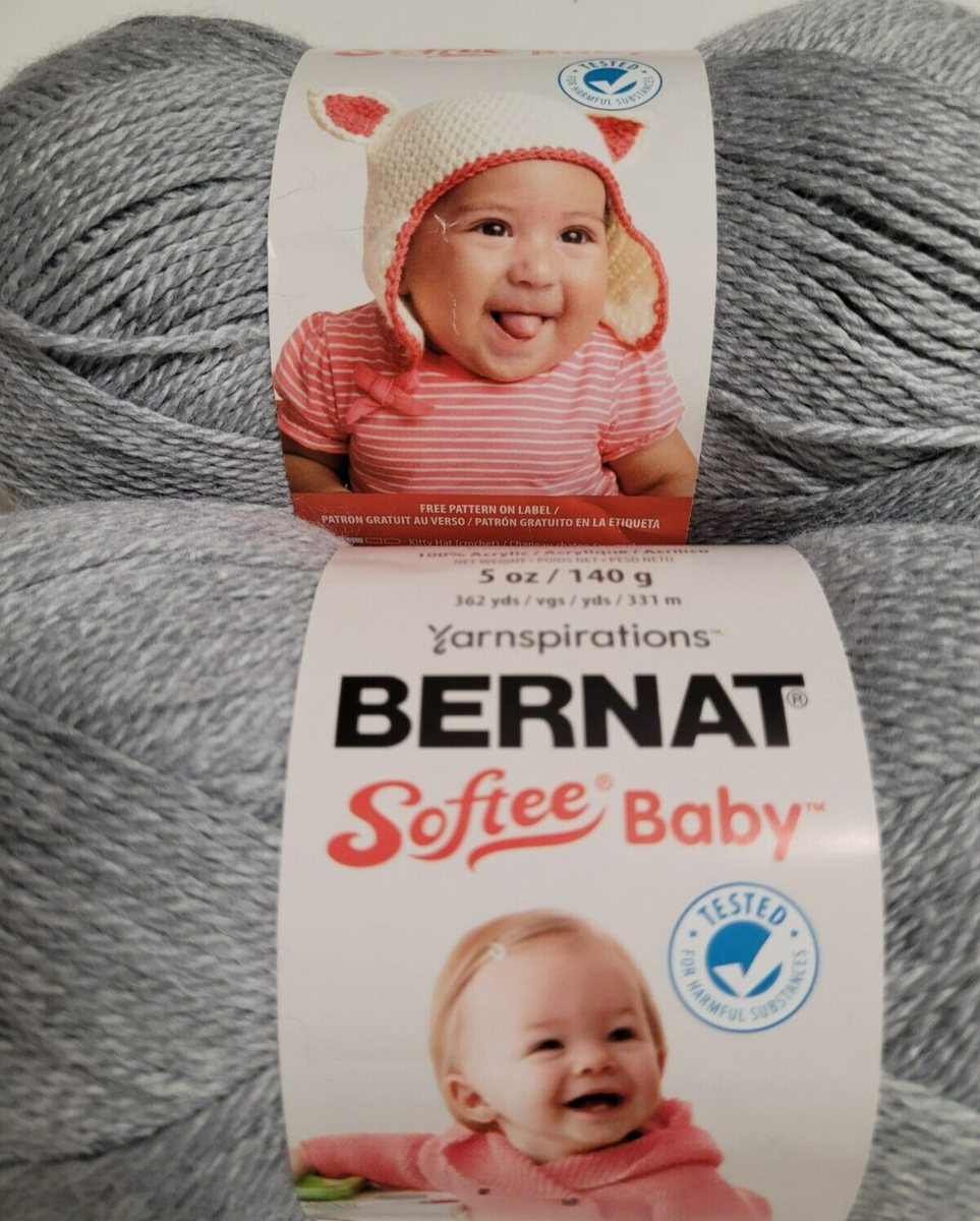 Bernat Softee Baby Yarn Color Flannel (Gray) lot of (2)