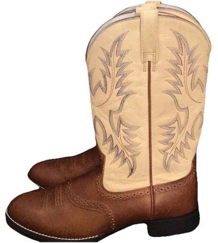 Ariat Heritage Two-Tone Stockman Boot Women's 7.5 B Tan-Brown MSRP $160 Nice! - Picture 3 of 7