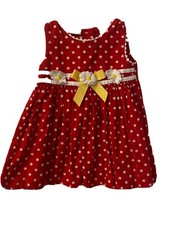 BLUEBERI BOULEVARD RED POLKA DOT DRESS SIZE 24 Months w/ Sunflowers