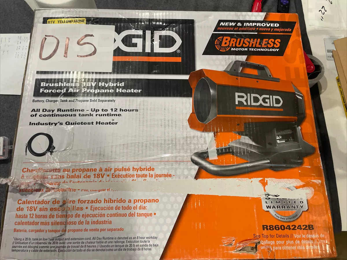 Ridgid 18v Hybrid Forced Air Propane Heater Opening And