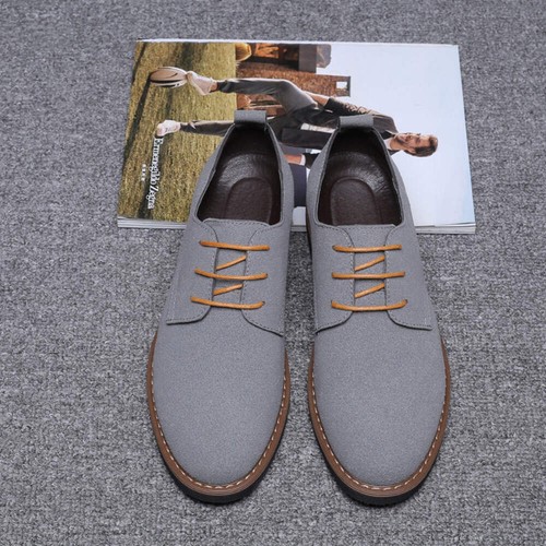 Zapatos de gamuza de cuero para hombre ropa deportiva ligera informales zapatos de tabla más lisos C - Imagen 2 de 50