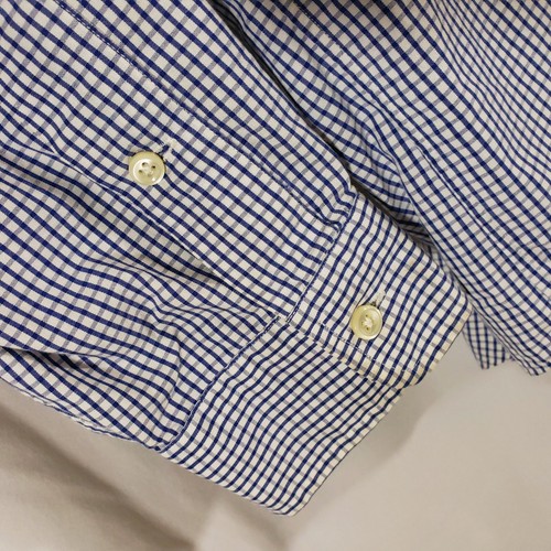 Ralph Lauren Yarmouth Men's Size 16 - 33 Blue White Check Button Down Shirt - Picture 7 of 9