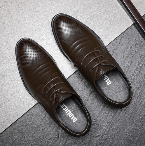 Men PU Leather-Height Increase Elevator Shoes-Formal Lace Up Oxfords 6CM Taller - Picture 11 of 19