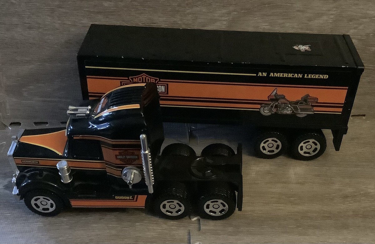 1992 Harley Davidson Toy Semi Truck Trailer “ Works Buddy L  Light/Sound D2