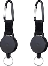 Heavy Duty Retractable Key Chains with 25 Inch Stainless Steel Cable 2 Pack