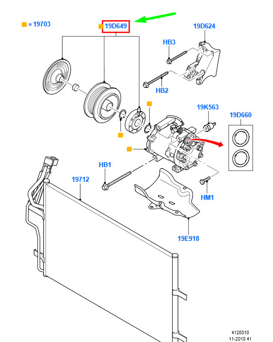 NEW FORD FOCUS MK2 COMPRESSOR CLUTCH ASSY 1686862 3M5H-19D649-DE  