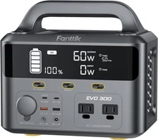 EVO 300 Portable Power Station, 299Wh Backup Power Supply,2.5H FAST CHARGING